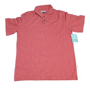 Magellan Outdoors Men Outdoor Campfire Slub Pocket Polo Shirt  Spiced Coral polo